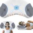 CPAP Pillow for Side & Back Sleepers - Mask Compatible Contour Design to Reduce Leaks, Breathable Memory Foam Pillow with Ergonomic Support & Hose-Friendly Cutouts for Comfortable Sleep, Grey
