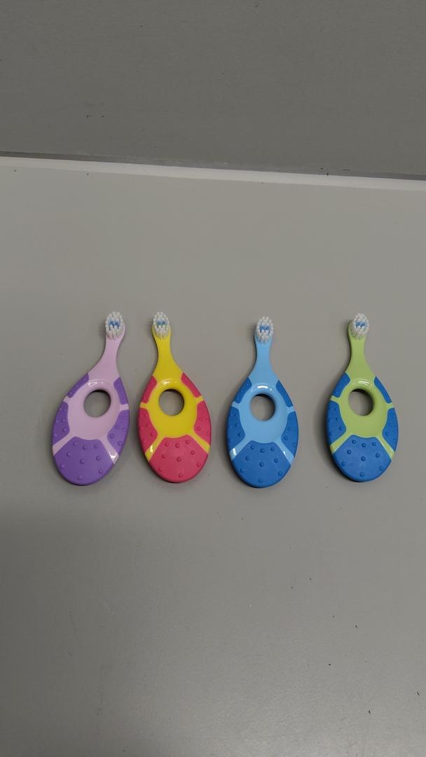 Jordan* | Step 1 Baby Toothbrush | 0-2 Years, Soft Bristles, BPA Free | Green & Blue | 4 Pack