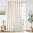 Linen Curtains 100 Inch Wide 96 Inch Length Natural Room Divider Semi Sheer Patio Sliding Door Curtains Large Window Curtains Grommet Privacy 100x96 Curtains for Bedroom 1 Panel