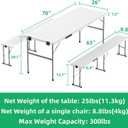 6ft Folding Picnic Table Set with 2 Benches for outdoor Camping Patio Yard