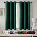 MIULEE Hunter Green Blackout Curtains for Bedroom Living Room 63 Inches Long 2 Panels, Thermal Insulated Room Darkening Drapes Grommet Noise Reducing Light Blocking Window Treatments 40x63 Inch