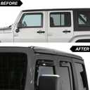 Rain Guards Side Window Visor Vent Outside Mount, 4PCS Fits for Jeep Wrangler JK 2007-2018 4door