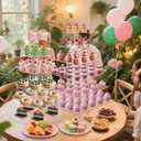 Large Cupcake Stand,6 Tier Cupcake Tower, Round Cupcake Holder for 80 cupcakes, Clear Acrylic Cupcake Display Stand for Parties Events Gatherings and Dessert Table