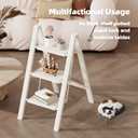 HillhutApex 3 Step Ladder, Lightweight Portable 3 Step Stool with Anti-Slip Wide Pedal, 330lbs Capacity Aluminum Ladder for Household,Office,Kitchen(White)