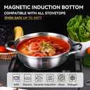 LOLYKITCH 12 Inch Tri-Ply Stainless Steel Sauté Pan with Lid,4 QT Hot Pot, Everyday Pan,Kadhai,Induction Cooking Pan,Jumbo Cooker,Dishwasher and Oven Safe.