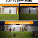 UME 2 Pack 5500LM LED Security Lights Motion Sensor Light Outdoor, 49W, 5000K Daylight, IP65 Waterproof, Dusk to Dawn, 3 Head Motion Detected Flood Light for Garage, Yard, Porch (White)