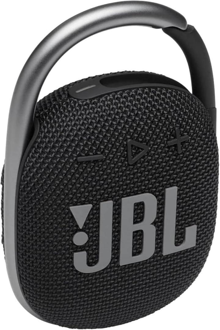 JBL Clip 4 - Portable Mini Bluetooth Speaker, big audio and punchy bass, integrated carabiner, IP67 waterproof and dustproof, 10 hours of playtime, speaker for home, outdoor and travel (Black)