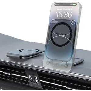 Magnetic Phone Holder for Car, MagSafe Car Mount with Dual Side Strong Magnets,Ultrathin Adjustable Cell Phone Holder, Car Accessories for Women Men, Fit for All Phone, Dashboard, Laptop, Gym (Black)