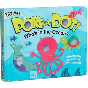Melissa & Doug Poke-a-Dot! Whos in the Ocean? Interactive Children's Board Book with Buttons to Pop, Educational Sensory Toy for Toddlers & Preschoolers Ages 3+ - FSC Certified