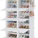 HOMIDEC Shoe Rack, 8 Tier Shoe Storage Cabinet 32 Pair Plastic Shoe Shelves Organizer for Closet Hallway Bedroom Entryway
