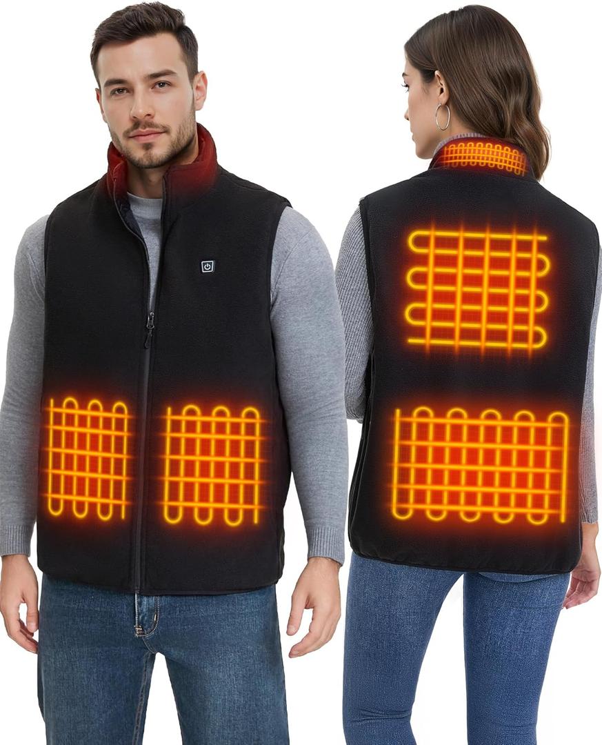 Heated Vest for Men Women with 16000mAh Battery Pack, Lightweight Soft Fleece Electric Heated Vests
