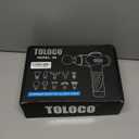 TOLOCO Massage Gun Deep Tissue, Percussion Massage Gun with 10 Replacement Heads, Super Quiet Portable Electric Massager for Athletes, Relax, Black