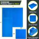 ProsourceFit Weaved Pattern Extra Thick Exercise Puzzle Mat -inch, EVA Foam Interlocking Tiles for Protective, Cushioned Flooring for Home and Gym Equipment; Blue, 24 SQ FT, 6 Tiles