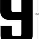 2 x 6" Aluminum House Numbers, Black Metal Address Door Numbers, Metal House Address Number for Outside, Modern Apartment Street Mailbox Number (9)