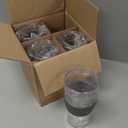 HOST Freeze Beer Glasses, 16 ounce Freezer Gel Chiller Double Wall Plastic Frozen Pint Glass, Set of 4, Black and Grey