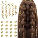 TEBIEKOY 26pcs Gold Hair Accessories for Women Loc Hair Jewelry for Braids Metal Dreadlock Beads Set Snake Hair Clips Decoration Gold