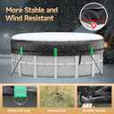 LXKCKJ 18 Ft Round Pool Cover, Solar Pool Covers for Above Ground Pools, Winter Pool Cover Protector with Drawstring Design Increase Stability, PE Tarp Ideal for Waterproof and Dustproof (Black)