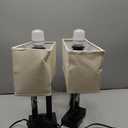 Set of 2 Touch Control Table Lamp with 2 USB Ports, 3-Way Dimmable Modern Nightstand Lamp Sets Bedside Touch Desk Lamp with Fabric Cream Shade For Bedroom Table Living Room Reading, Included Bulbs