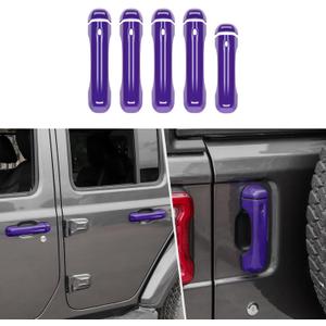RT-TCZ Door Handle Trim Cover Tailgate Handle Cover Exterior Decoration Accessories for Jeep Wrangler JL JLU 2018-2022, Purple
