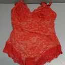 FeelinGirl Shapewear Bodysuits for Women Lace Shapewear Tummy Control V-Neck Sleeveless Bodysuit Tops Jumpsuit (Red, S)