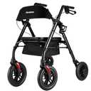 Ambliss Lightweight Folding Rollator Walker for Seniors with Seat, 10" All-Terrain Non-Pneumatic Wheels, Wide Padded Seat & Breathable Backrest, Adjustable Height 5'2"-6'7", 300 lbs Capacity (Purple)