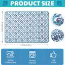 Beeveer 6 Pcs India Block Printed Floral Quilted Placemats 14.5 x 20 Inches Blue Flowers Rectangular Placemats for Kitchens, Dining Table Decorations, Parties, Weddings, Restaurants, Spring, Summer