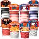 Dandat 96 Pieces Basketball Hoop Snack Cups Basketball Themed Party Supplies Disposable Treat Paper Cups Cute Ice Cream Bowls for Party Decorations Birthday Favors