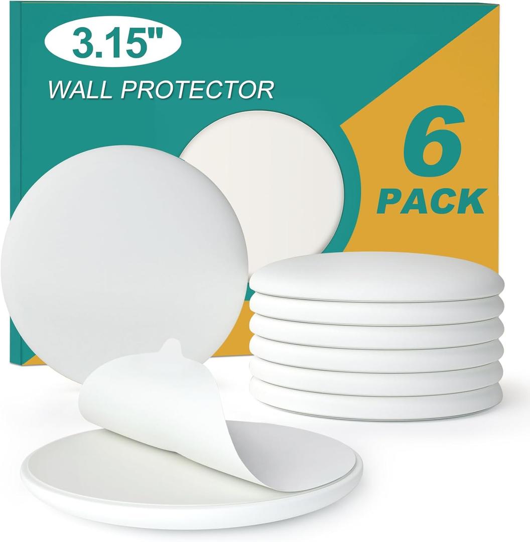 [3.15"] Door Stoppers Wall Protector, 6 Pcs Large White Silicone Door Bumpers with Strong Thickened Adhesive,Shock Absorbent Door Knobs Wall Protectors to Cover up Damage and Protect Wall Surfaces