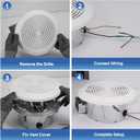 V2270-50 360 Bathroom Exhaust Fan, 50 CFM Round Ceiling Vent Fan, Non-Lighted Bath Fan Replacement for RV or Mobile Home, Fits 8 Inch Opening with 3 Inch Duct, White