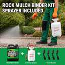 Teexpert Rock Glue for Landscaping with Sprayer, Mulch Binder Pea Gravel Adhesive Concentrate 1 Gallon, Heavy Duty Landscape Lock Spray for Rocks, Mulch Anchor Fast Dry Safe for Plant Pet Garden Beds