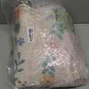 Pink Floral Rug 4X6 for Girls Bedroom or Nursery, Scalloped Cottagecore Washable Non-Slip Area Rug, Cute Soft Boho Carpet for Kids Room, Dorm, or Playroom