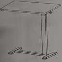 Ywin Medical Adjustable Overbed Bedside Table with Wheels, Swivel Rolling Standing Desk, Pneumatic Small Side Bed Table with Tray for Couch, Hospital, Home,Office Use,(32" W X 18" D, White)