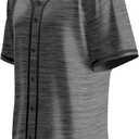 Baseball Jersey for Men,Blank Baseball Jerseys Shirts Short Sleeve Hip Hop Sports Casual Button-Down Uniforms (Gray, XXXL)