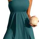 Charmo Ribbed One Shoulder Swim Dress Scalloped Tummy Control Swimsuits for Women Swimwear Built-in Side Tie and Briefs (Light Green, 2XL)