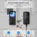 Smart Door Lock,Keyless Entry Door Lock for Front Door,Security Smart Deadbolt with Touchscreen Keypad,App Remote Control Fingerprint