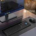 Wireless Keyboard and Mouse Combo,Quiet Click,Full Size Design with Number Pad,Ergonomic Mouse with 5 DPI,Sleep Mode-GAMCATZ 2.4G Slient Portable Cordless Combo for Laptop/PC/Computer/Mac(Black)