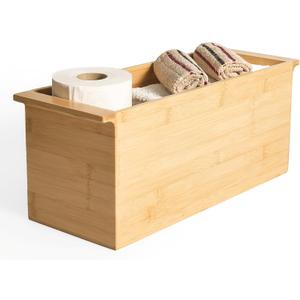 Bamboo Toilet Paper Holder & Bathroom Organizer by Alder Row, Freestanding Toilet Tissue Holder, Modern & Minimalistic Bathroom Storage Solution, 
Item Dimensions L x W	16"L x 6.4"W
Item Weight	2.4 pounds