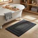 GRANNY SAYS Bathroom Rug Mat, Bath Mats for Bathroom Non-Slip, 24" x 36", Super Soft and Water Absorbent, Microfiber Bath Rugs, Machine Wash Dry, Large Bath Rugs for Floor, Charcoal Gray