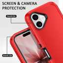 for iPhone 17 Case [Shockproof] [3-Layer] [Military-Grade] Full Body Protection Rugged Heavy Duty Cover Case for iPhone 17,Red/Black