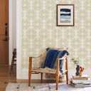 2 x Heroad Peel and Stick Wallpaper Boho Wallpaper Beige Orange Geometric Striped Boho Contact Paper Removable Wall Paper Self-Adhesive for Bedroom Cabinets Decoration Thicken Vinyl 17.3" x 78.7"