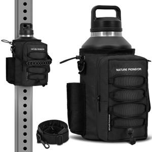 NATURE PIONEOR Magnetic Gym Bag for Men and Women - Magnet Water Bottle Holder Sling Carrier with Crossbody Shoulder Strap,Gym Accessories Pouch,Phone Pockets for Sports,Walking,Travel,Workout