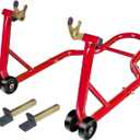 Motorcycle Stand Rear Combo Wheel Lift Stands, 500Lbs Capacity,Swingarm Spool Paddock Stands for Sport Bike,Fit for Yamaha Honda Kawasaki (Red)