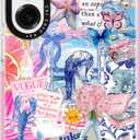 for Samsung Galaxy S24 Ultra Case, Coastal Collage Pattern, Military-Grade Drop Protection, Seaside Daydream Soft Slim TPU Protective Cover with Camera Protection for Women & Girls (BuleSummer)