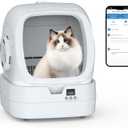Automatic Cat Litter Box Self Cleaning - APP Control and Weight Monitoring - Ultra-Quiet, Suitable for Medium Cats and Kittens, Safe Anti-Pinch Litter Box (Assembly Required) -White