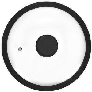 Silicon Glass Lid for Pot,Pan,Skillet Fits 8.5"(22CM) Cookware Silicon lid Dishwasher Safe, Replacement Lid Vented Tempered Glass with Heat Resistant Silicone Rim By HR Huare Technology, Black,1 Pack