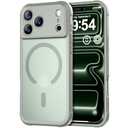 Thomo Magnetic for iPhone 17 Pro Case, [Compatible with Magsafe] [Full Camera Protection] Translucent Matte Military Grade Shockproof with Anti-Fingerprint Phone Cover 2025, Calke Green