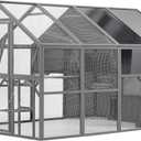 Wooden Catio Enclosure,Cat Cage Outdoor with Weatherproof Roof,Cats Scratcher Ramp,Space Capsule Bed,Bridges and Resting Houses,Platforms,for Walk in Kitten Kennel,Gray