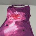 MakeMeChic Women's Summer Floral Halter Dress Draped Front Backless Bodycon Mini Dresses Purple Medium