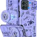 Buleens for Moto G 2025 Case - Cute Designed with Ring Stand & Camera Cover for Women Girls Aesthetic Cool Unique Cartoon Animal Phone Cover for Motorola Moto G 2025 Case Compatible with Magsafe (Move Fish)