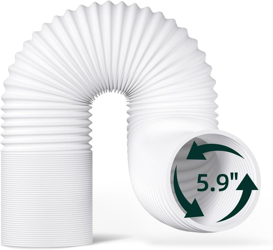 Portable AC Hose, 5.9 Inch Universal Portable Air Conditioner Vent Hose, Anti-Clockwise Replacement Exhaust Hose Up to 78.74"